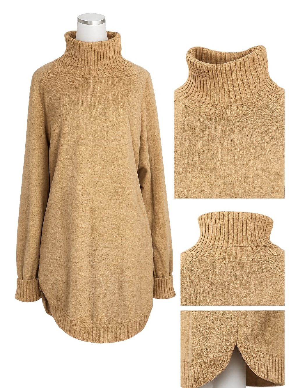 FDJ French Dressing Jeans Camel Turtleneck Sweater Size Medi -MADE IN CANADA